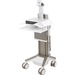 Ergotron CareFit Pro Electric Lift Cart, LiFe Powered, US/CA/MX - Push/Pull Handle - 37.48 lb Capacity - 4 Casters - 5" Caster Size - White, Warm Gray - TAA Compliant