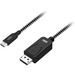 SIIG USB Type-C to DisplayPort Cable - 2M - DisplayPort/USB-C A/V Cable for Audio/Video Device, Computer, Tablet, Ultrabook, Notebook, Monitor, Projector, HDTV, MacBook, MacBook Pro, Chromebook - First End: 1 x USB Type C - Male - Second End: 1 x 20-pin D