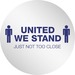 Deflecto StandSafe 20" Personal Spacing Disks-United We Stand - 50 / Carton - United We Stand Design - 20" Width x 20" Height - Repositionable, Durable, Flexible - Polyvinyl Chloride (PVC), Vinyl - Clear, Regal Blue