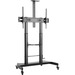 V7 TVCART2 Pro TV Cart, up to 100 inch displays, Height Adjustable - Up to 100" Screen Support - 220 lb Load Capacity - 91.3" Height x 28" Width - Powder Coated - Steel, Plastic - Matte Black