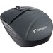 Verbatim Wireless Mini Travel Mouse, Commuter Series - Graphite - Optical - Radio Frequency - 2.40 GHz - Graphite - 1000 dpi - 3 Button(s)