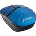 Verbatim Wireless Mini Travel Mouse, Commuter Series - Blue - Optical - Wireless - Radio Frequency - 2.40 GHz - Blue - 1000 dpi - 3 Button(s)