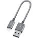 Moshi Integra USB-A to Lightning Charge/Sync Cable 0.8 ft (0.25 m) Titanium Gray - 9.60" Lightning/USB Data Transfer Cable for iPhone, Drone Controller - First End: 1 x USB 2.0 Type A - Male - Second End: 1 x Lightning - Male - 480 Mbit/s - MFI - Titanium