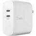 Belkin BOOST↑CHARGE Dual USB-C PD GaN Wall Charger 68W - 68 W