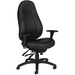 Global OBUSforme Comfort Multi-Tilter Chair - Black Mock Leather Seat - Black Mock Leather Back - High Back - 5-star Base - Black - Luxhide, Bonded Leather - Armrest - 1 Each