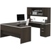 BeStar Ridgeley U-Shaped Workstation - U-shaped Top - 3 Drawers x 1" Table Top Thickness - 65" Height x 93.6" Width x 65.9" Depth - Chocolate, Black - Melamine Top Material - 1 Each