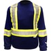 Viking Safety Cotton Lined Long Sleeve Shirt - Recommended for: Outdoor, Warehouse - Large Size - Ultraviolet Protection - Strap Closure - Polyester, Cotton - Blue - Breathable, Comfortable, High Visibility, Non-irritating, Reflective, Pocket, Hook & Loop