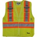 Viking 5pt. Tear Away Safety Vest - Recommended for: Building, Construction, Outdoor, School, Emergency, Warehouse, Law Enforcement, Industrial - Small/Medium Size - Strap Closure - Polyester - Lime Green - Reflective, Two-strap Design, D-ring, Hook & Loop, Multiple Pocket, Breathable, High Visibility - 1 Each