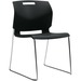 Global Popcorn Armless Chair, Polypropylene Seat & Back - Black Polypropylene Seat - Black Polypropylene Back - Steel Frame - 1 Each