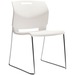 Global Popcorn Armless Chair, Polypropylene Seat & Back - Ivory Polypropylene Seat - Ivory Polypropylene Back - Steel Frame - 1 Each