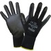 FLEXSOR Work Gloves - Polyurethane Coating - Large Size - Black - Breathable, Latex-free, High Tactile Sensitivity, Abrasion Resistant, Knit Wrist - For Assembling, Packing, Inspection, Carpentry, Transportation, Warehouse, Automotive, Fishing, Aquaculture, Shipping, Stocking, ... - 12 / Pack