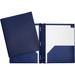 GEO Letter Report Cover - 8 1/2" x 11" - 3 x Prong Fastener(s) - 2 Internal Pocket(s) - Plastic - Blue - 1 Each