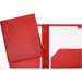 GEO Letter Report Cover - 8 1/2" x 11" - 3 x Prong Fastener(s) - 2 Internal Pocket(s) - Plastic - Red - 1 Each