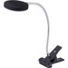 Bostitch Adjustable Clamp Desk Lamp, Black - 13.75" (349.25 mm) Height - 5.50 W LED Bulb - Polished Metal - Adjustable Head, Flicker-free, Flexible Neck - 500 lm Lumens - Frosted Glass - Desk Mountable - Black - for Desk