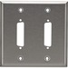 Black Box Wallplate - Stainless Steel, DB25, Double-Gang, 2-Port - 2 x Total Number of Socket(s) - 2-gang - Stainless Steel - TAA Compliant