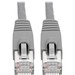 Eaton Tripp Lite Series Cat6a 10G Snagless Shielded STP Ethernet Cable (RJ45 M/M), PoE, Gray, 2 ft. (0.61 m) - 2 ft Category 6a Network Cable for Network Device, Switch, Hub, Patch Panel, Router, Modem, VoIP Device, Surveillance Camera, Server, PoE-enable