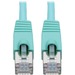 Eaton Tripp Lite Series Cat6a 10G Snagless Shielded STP Ethernet Cable (RJ45 M/M), PoE, Aqua, 6 ft. (1.83 m) - 6 ft Category 6a Network Cable for Network Device, Switch, Hub, Patch Panel, Router, Modem, VoIP Device, Surveillance Camera, Server, PoE-enable