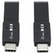 Eaton Tripp Lite Series USB-C Flat Cable (M/M) - USB 3.2 Gen 2 (10 Gbps), Thunderbolt 3 Compatible, 3 ft. (0.91 m) - 3 ft USB-C Data Transfer Cable for Smartphone, Computer, Charger, Power Bank, Mobile Device, Tablet, MacBook Pro, Notebook, Docking Statio