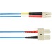 Black Box OM3 50/125 Multimode Fiber Optic Patch Cable LSZH SC-LC BL 3M - 9.80 ft Fiber Optic Network Cable for Network Device - First End: 2 x SC Network - Male - Second End: 2 x LC Network - Male - 10 Gbit/s - Patch Cable - LSZH - 50/125 µm - Blue