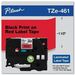 Brother P-touch TZe-461 Black Print on Red Label Tape 1.4" (36mm) wide x 26.2' (8m) long - 1 27/64" Width - Rectangle - Black on Red - Water Resistant