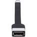 Eaton Tripp Lite Series USB-C to DisplayPort Flat Adapter Cable (M/F), 4K 60 Hz, Thunderbolt 3 Compatible, Black, 5 in. (12.7 cm) - 5" DisplayPort/USB-C A/V Cable for Audio/Video Device, Notebook, Tablet, Smartphone, HDTV, PC, Chromebook, Monitor, MacBook
