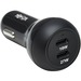 Tripp Lite USB Car Charger Dual-Port 45W Charging USB C 27W and 18W Black - 12 V DC Input - 5 V DC/3 A, 9 V DC Output - Black