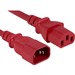 ENET Power Extension Cord - 250 V AC / 10 A - Red - 4.92 ft Cord Length - IEC 60320 C13 / IEC 60320 C14