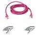 Belkin Cat. 5E UTP Patch Cable - RJ-45 Male - RJ-45 Male - 1ft - Pink
