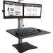 Victor DC350 Dual Monitor Sit-Stand Desk Converter - Up to 24" Screen Support - 25 lb Load Capacity - 20" Height x 28" Width x 23" Depth - Desktop, Tabletop - High Pressure Laminate (HPL) - Wood, Steel, Aluminum - Black, Aluminum