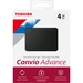 Toshiba Canvio Advance HDTCA40XK3CA 4 TB Portable Hard Drive - External - Black - USB 3.0 - 1 Pack