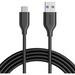 ANKER PowerLine 6ft USB-C to USB 3.0 - 6 ft USB/USB-C Data Transfer Cable for MacBook, Chromebook, Smartphone, Notebook, Tablet - First End: 1 x USB Type C - Male - Second End: 1 x USB 3.0 Type A - Male - 5 Gbit/s - Black - 1