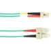 Black Box Fiber Optic Duplex Patch Network Cable - 3.20 ft Fiber Optic Network Cable for Network Device - First End: 2 x SC Network - Male - Second End: 2 x LC Network - Male - 10 Gbit/s - Patch Cable - OFNR - Green - TAA Compliant