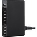 4XEM 50W 10-Port USB Home Charger - 1 Pack - 50 W - 120 V AC, 230 V AC Input - 5 V DC/2.40 A Output - Black