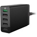 4XEM 5-Port USB Charger - 1 Pack - 120 V AC, 230 V AC Input - 5 V DC/8 A Output - Black