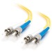 C2G 3m ST-ST 9/125 OS2 Duplex Single-Mode PVC Fiber Optic Cable - Yellow - 9.84 ft Fiber Optic Network Cable for Network Device - First End: 2 x ST Network - Male - Second End: 2 x ST Network - Male - Patch Cable - OFNR, Riser - 9/125 µm - Yellow - 