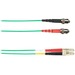 Black Box Colored Fiber OM3 50/125 Multimode Fiber Optic Patch Cable - OFNR PVC - 13.12 ft Fiber Optic Network Cable for Network Device - First End: 2 x ST Network - Male - Second End: 2 x LC Network - Male - 10 Gbit/s - Patch Cable - OFNR, CMR, Riser - 5