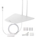 ANTOP Antenna - Upto 65 Mile Range - VHF, UHF - 87.5 MHz to 230 MHz, 470 MHz to 700 MHz - Indoor - White - Table Top, Wall Mount - Multi-directional