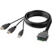 Belkin Modular HDMI Dual-Head Host Cable 6 ft. - 6 ft HDMI/Modular/USB-A KVM Cable for KVM Console, KVM Switch, Computer, Monitor, Keyboard, Mouse - First End: 1 x USB Type A - Male, 2 x HDMI 2.0 Digital Audio/Video - Male - Second End: 1 x Modular - Supp