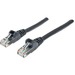 Intellinet Network Patch Cable, Cat6, 1m, Black, CCA, U/UTP, PVC, RJ45, Gold Plated Contacts, Snagless, Booted, Lifetime Warranty, Polybag - 3.28 ft Category 6 Network Cable for Switch, Modem, Router, Patch Panel, Wall Outlet, Network Device - First End: 