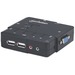 Manhattan KVM Switch Compact 2-Port, 2x USB-A, Cables included, Audio Support, Control 2x computers from one pc/mouse/screen, Black, Lifetime Warranty, Boxed - 2 Computer(s) - 1 Local User(s) - 1600 x 900 - 4 x USB3 x VGA