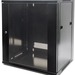 Intellinet Network Cabinet, Wall Mount (Standard), 15U, 450mm Deep, Black, Flatpack, Max 60kg, Metal & Glass Door, Back Panel, Removeable Sides, Suitable also for use on a desk or floor, 19" , Three Year Warranty - For LAN Switch, Patch Panel - 15U Rack H