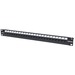 Intellinet Patch Panel, Cat6, UTP, 24 Port, 1U, Locking Function, Top Entry Punch Down, Black - 24 Port(s) - 24 x RJ-45 - 1U High - 19" Wide - Rack-mountable