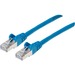Intellinet Cat6a S/FTP Patch Cable, 1 ft., Blue - 1 ft Category 6a Network Cable for Network Device, Modem, Router - First End: 1 x RJ-45 Network - Male - Second End: 1 x RJ-45 Network - Male - 10 Gbit/s - Patch Cable - Shielding - Gold Plated Contact - 2
