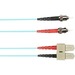Black Box Colored Fiber OM3 50/125 Multimode Fiber Optic Patch Cable - OFNR PVC - 16.40 ft Fiber Optic Network Cable for Network Device - First End: 2 x ST Network - Male - Second End: 2 x SC Network - Male - 10 Gbit/s - Patch Cable - OFNR, Riser - 50/125