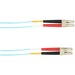 Black Box OS2 9/125 Singlemode Fiber Optic Patch Cable OFNR PVC LCLC AQ 15M - 49.21 ft Fiber Optic Network Cable for Network Device - First End: 2 x LC Network - Male - Second End: 2 x LC Network - Male - 10 Gbit/s - Patch Cable - OFNR, Riser, CMR - 9/125