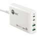 SIIG 100W Dual USB-C PD 3.0 PPS & QC 3.0 Combo Power Charger - White - 4 Port Charger with Organizer Stand