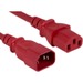 ENET Power Extension Cord - 250 V AC / 15 A - Red - 15 ft Cord Length - IEC 60320 C14 / IEC 60320 C13