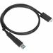 Targus 1M USB-C Male with Screw to USB-C Male Cable with USB-A Tether - 3.28 ft USB/USB-C Data Transfer Cable for Dock, Tablet, Notebook - First End: 1 x USB Type C - Male - Second End: 1 x USB Type C - Male, 1 x USB Type A - Male - 5 Gbit/s - Black