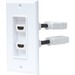 Manhattan Two-Port HDMI Wallplate - 2 x Total Number of Socket(s) - 1-gang - White - ABS Plastic, Polyvinyl Chloride (PVC) - 2 x HDMI Port(s)