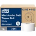 TORK Mini Jumbo Toilet Paper Roll White T2 - 2 Ply - 7.36" (186.94 mm) Roll Diameter - 2.34" (59.44 mm) Core - White - Fiber - For Bathroom - 12 / Carton